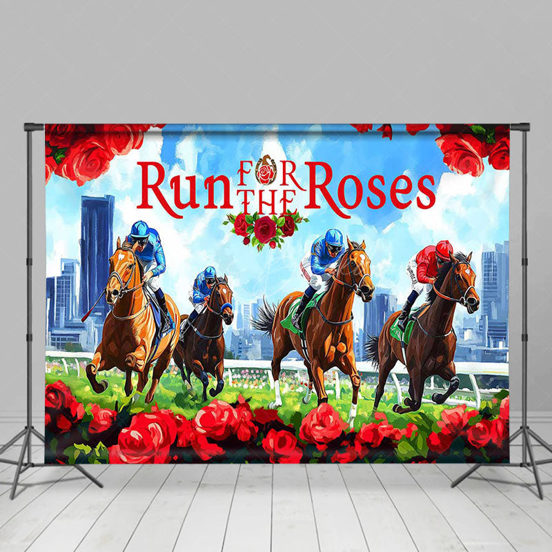 Lofaris Run For The Roses Horse City Kentucky Derby Backdrop