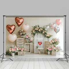 Lofaris Rural Romantic Love Balloons Plant Floral Backdrop