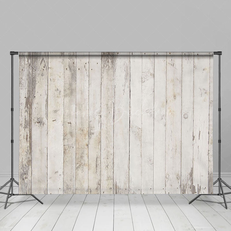 Lofaris Rustic Gray And White Wooden Wall Texture Backdrop