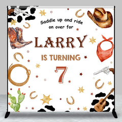 Lofaris Saddle Up Ride Cowboy Custom 7th Birthday Backdrop