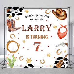 Lofaris Saddle Up Ride Cowboy Custom 7th Birthday Backdrop