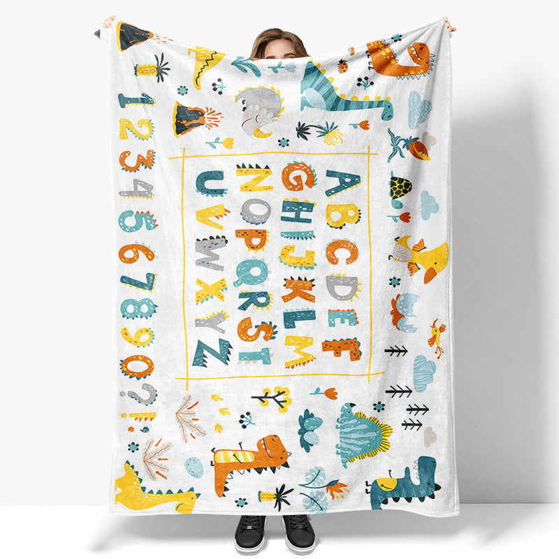 Lofaris Safari Educational Alphabet Custom Name Blanket