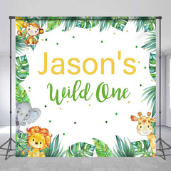 Lofaris Safari Monstera Animals Custom Wild One Backdrop