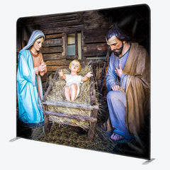 Lofaris Saint Virgin Mary Joseph Xmas Pillow Case Backdrop