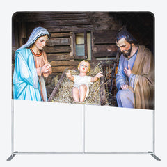 Lofaris Saint Virgin Mary Joseph Xmas Pillow Case Backdrop