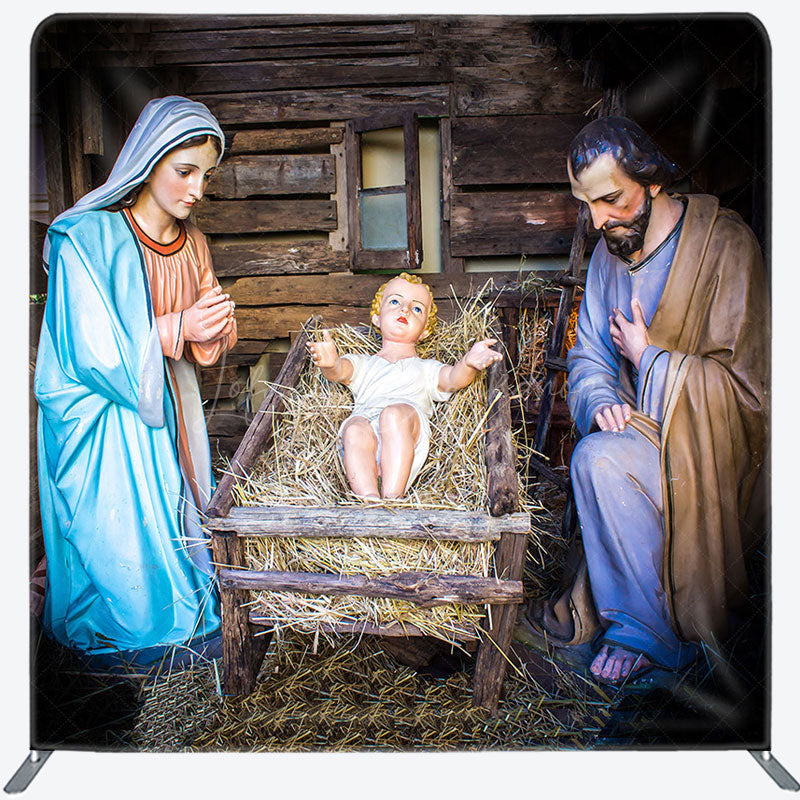 Lofaris Saint Virgin Mary Joseph Xmas Pillow Case Backdrop