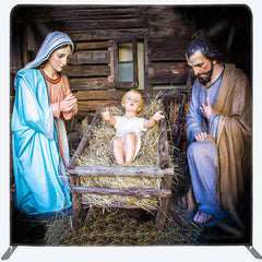 Lofaris Saint Virgin Mary Joseph Xmas Pillow Case Backdrop