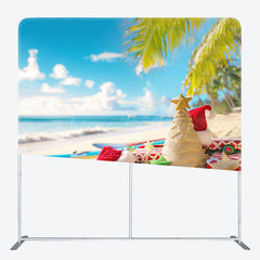 Lofaris Sandy Beach Christmas In July Pillow Case Backdrop