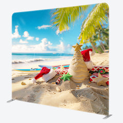 Lofaris Sandy Beach Christmas In July Pillow Case Backdrop