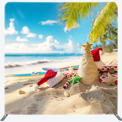 Lofaris Sandy Beach Christmas In July Pillow Case Backdrop