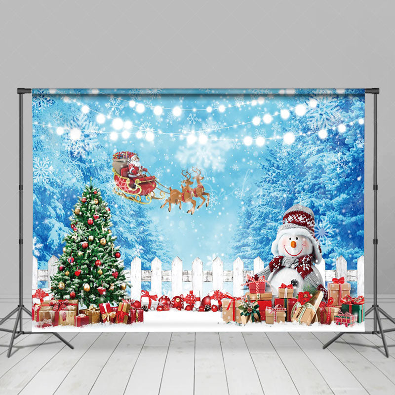 Lofaris Santa Claus Snow Forest Christmas Photo Backdrop