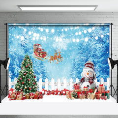 Lofaris Santa Claus Snow Forest Christmas Photo Backdrop