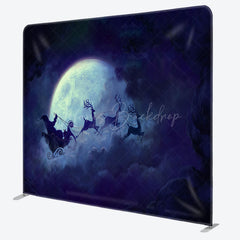 Lofaris Santa Dark Cloud Moon Christmas Pillow Cover Backdrop