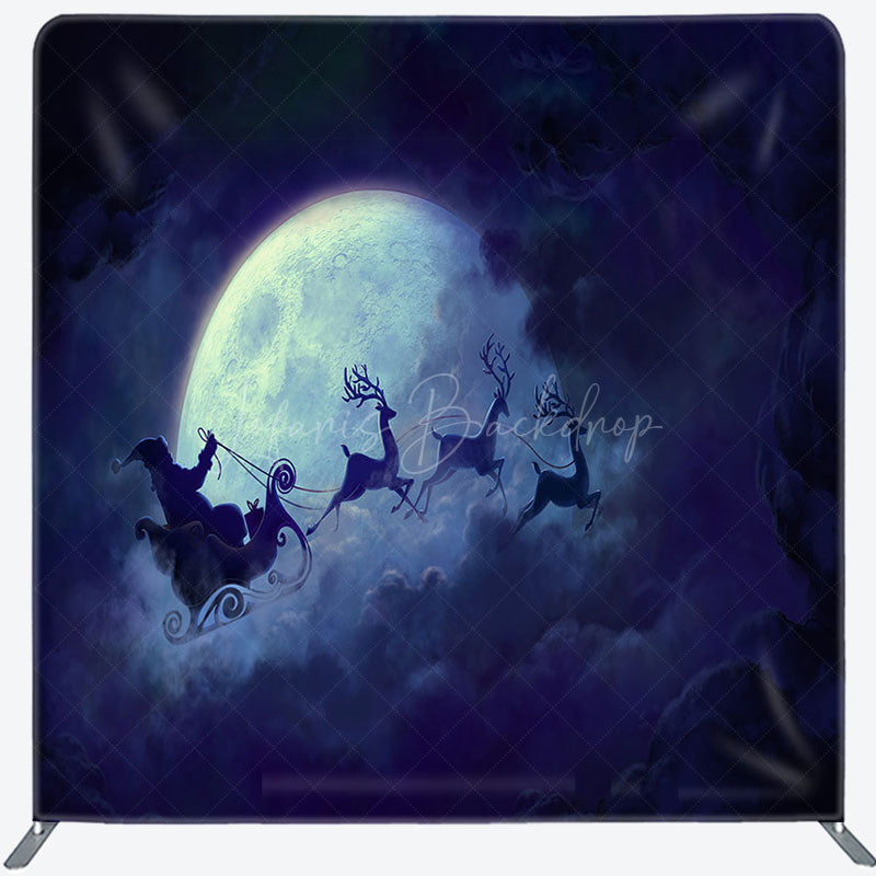 Lofaris Santa Dark Cloud Moon Christmas Pillow Cover Backdrop