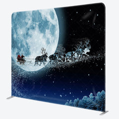 Lofaris Santa Elks Moon Night Christmas Pillow Case Backdrop