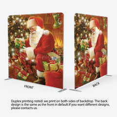 Lofaris Santa Gifts Xmas Tree Double-Sided Square Backdrop