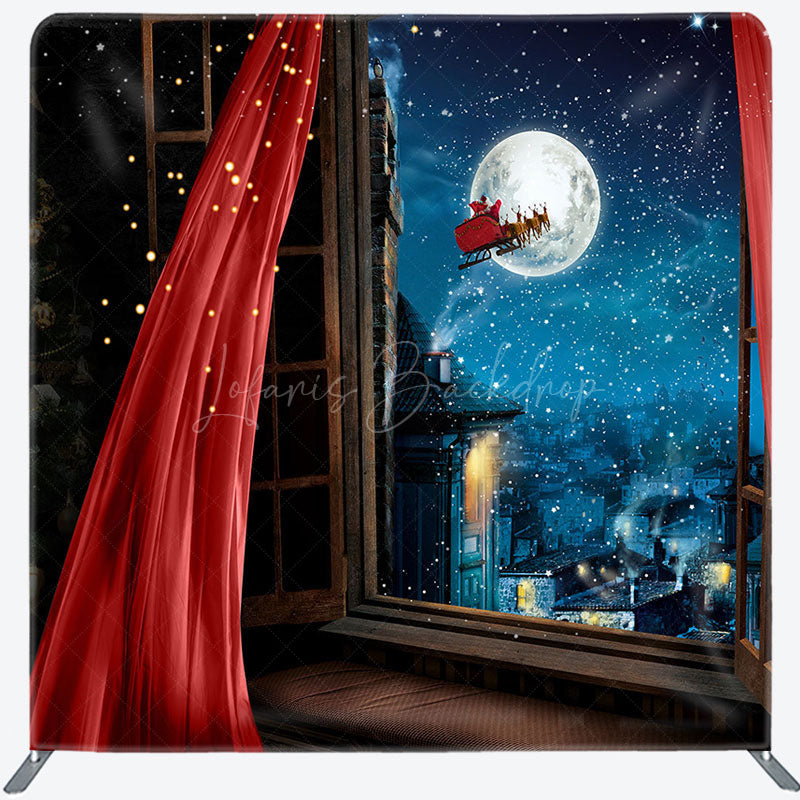 Lofaris Santa Moon Night Pillow Case Christmas Backdrop