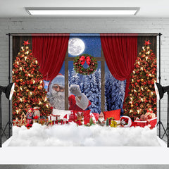 Lofaris Santa Outside Window Snow Festive Christmas Backdrop