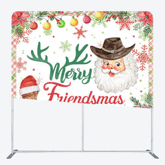 Lofaris Santa Snowflake Merry Christmas Tension Fabric Backdrop