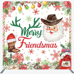 Lofaris Santa Snowflake Merry Christmas Tension Fabric Backdrop