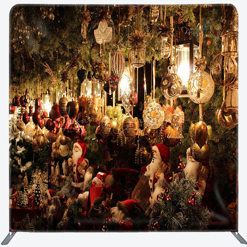 Lofaris Santa Store Lighted Christmas Pillow Cover Backdrop