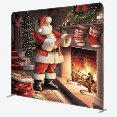 Lofaris Santa Sweet Home Fireplace Xmas Tension Fabric Backdrop