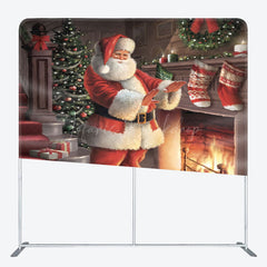 Lofaris Santa Sweet Home Fireplace Xmas Tension Fabric Backdrop