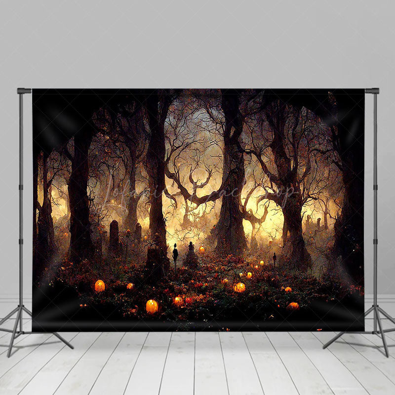 Lofaris Scary Weird Forest Thorns Light Dusky Photo Backdrop