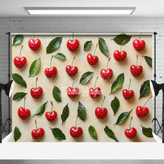 Lofaris Scattered Cherry Leaves Fruit Valentines Day Backdrop