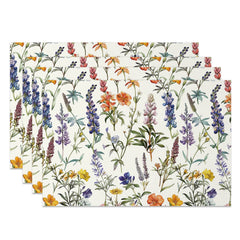 Lofaris Scattered Colorful Wildflower Set Of 4 Placemats