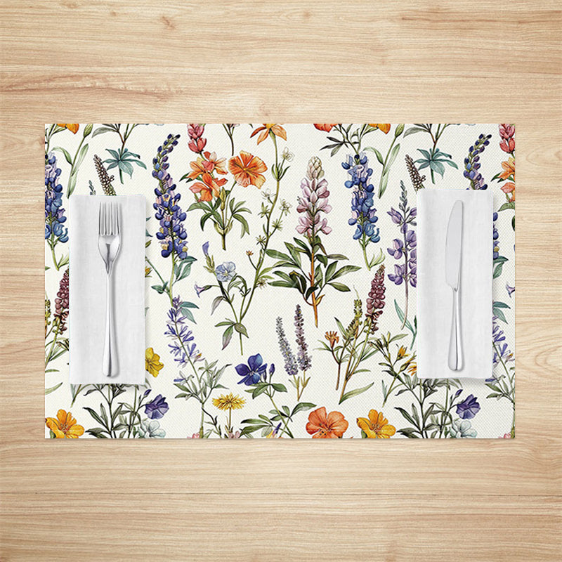 Lofaris Scattered Colorful Wildflower Set Of 4 Placemats