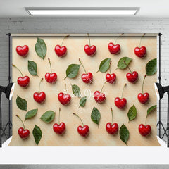 Lofaris Scattered Red Love Cherry Valentines Day Backdrop