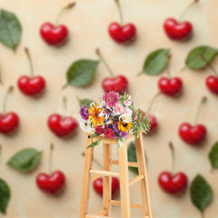 Lofaris Scattered Red Love Cherry Valentines Day Backdrop