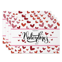 Lofaris Scattered Red Love Valentines Day Set Of 4 Placemats