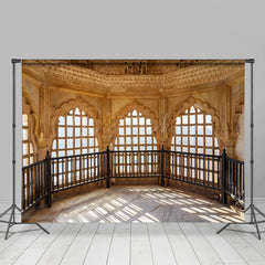 Lofaris Scenic Marble Pavilion With Arched Windows Backdrop