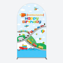 Lofaris Sea Land Air Transportation Birthday Arch Backdrop