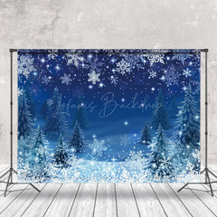 Lofaris Serene Winter Landscape Blue Twilight Night Backdrop