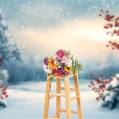 Lofaris Serene Winter Landscape Wishing Well Wishes Backdrop