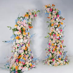 Lofaris Set of 2 Colorful Artificial Floral Moon Arch