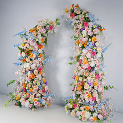 Lofaris Set of 2 Colorful Artificial Floral Moon Arch