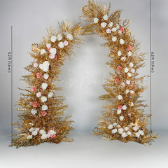 Lofaris Set of 2 Gold Leaves Floral Archway For Wedding