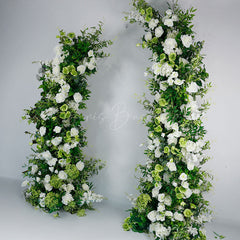 Lofaris Set of 2 Greenery White Rose Archway for Wedding