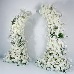 Lofaris Set of 2 White Flower Horn Arch Decor For Wedding