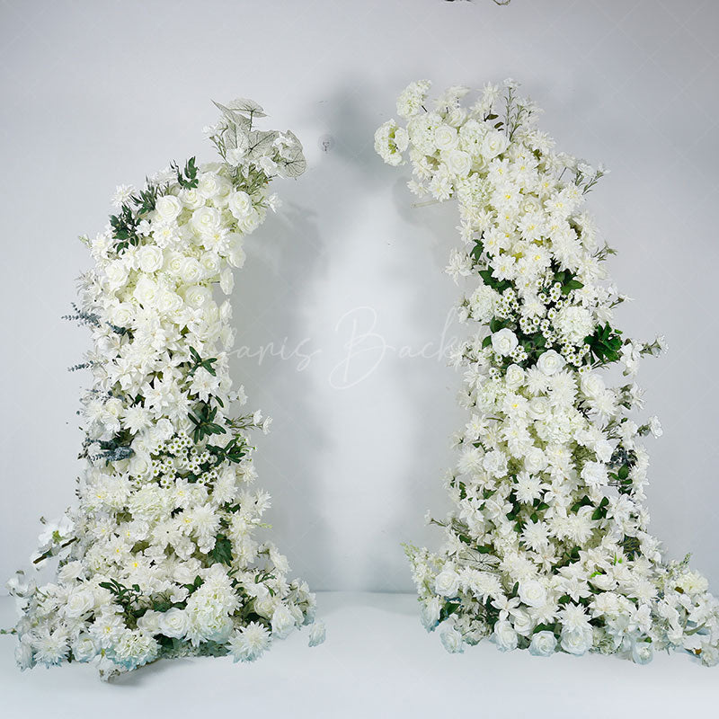 Lofaris Set of 2 White Flower Horn Arch Decor For Wedding