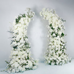 Lofaris Set of 2 White Flower Horn Arch Decor For Wedding