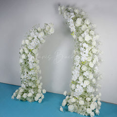 Lofaris Set of 2 White Rose Wedding Ceremony Moon Archway