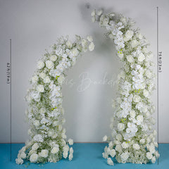 Lofaris Set of 2 White Rose Wedding Ceremony Moon Archway