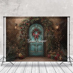 Lofaris Shabby Retro Wall Wood Door Leaf Christmas Backdrop