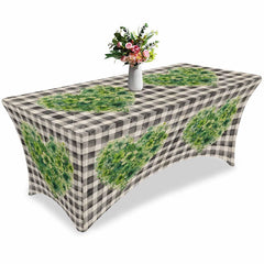 Lofaris Shamrocks Leaves St Patricks Day Stretch Table Cover