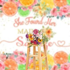 Lofaris She Found Her Main Squeeze Lemon Wedding Backdrop